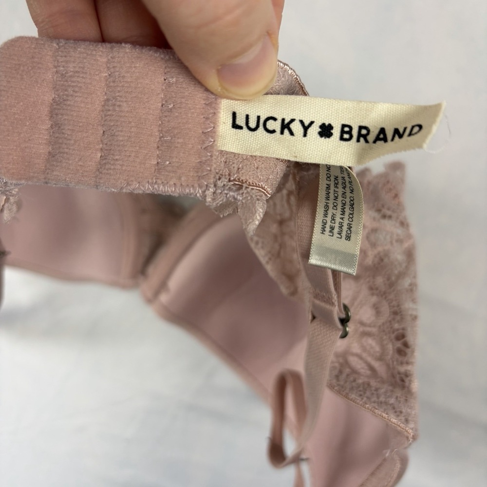 Lucky Brand Women's Lace Bra Muted Nude Pink Size 34C NWOT‎ - Picture 3 of 8